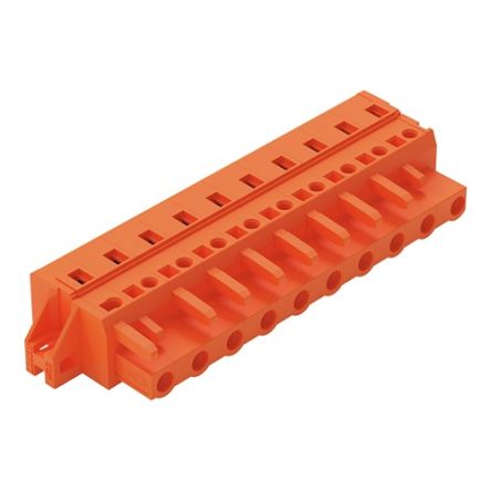 WAGO 231 Series Pluggable Connector, 10-Pole, Female, 10-Way, Free Hanging, 16A [231-710/031-000]; 278-1165