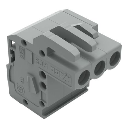 WAGO 232 Series Pluggable Connector, 3-Pole, Female, 3-Way, Snap-In, 14A [232-103/026-000]; 278-1221