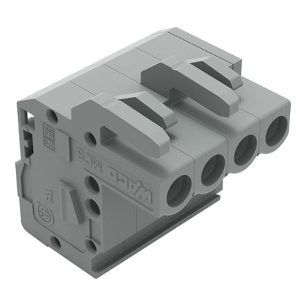 WAGO 232 Series Pluggable Connector, 4-Pole, Female, 4-Way, Free Hanging, 14A [232-104/026-000]; 278-1222