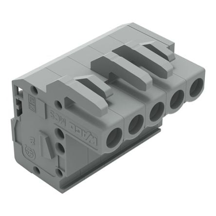 WAGO 232 Series Connector, 5-Pole, Female, 5-Way, Plug-In, 15A [232-105/026-000]; 278-1223