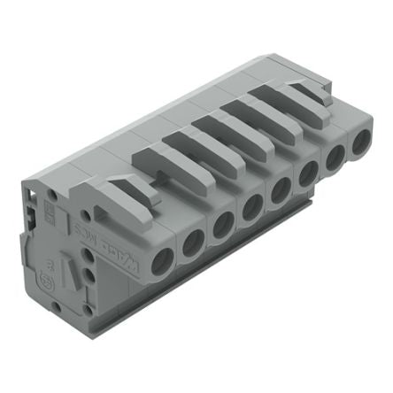 WAGO 231 Series Pluggable Connector, 8-Pole, Female, 8-Way, Vertical/Horizontal Mount, 15A [232-108/026-000]; 278-1226
