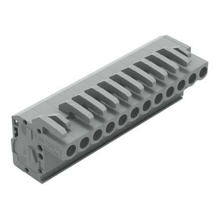 WAGO 232 Series Pluggable Connector, 12-Pole, Female, 12-Way, Free Hanging, 14A [232-112/026-000]; 278-1231