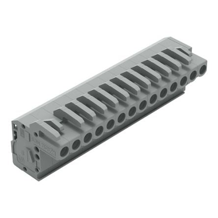 WAGO 232 Series Pluggable Connector, 14-Pole, Female, 14-Way, Plug-In, 15A [232-114/026-000]; 278-1233