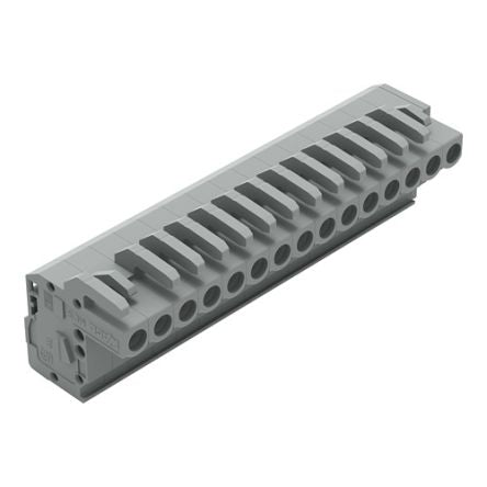 WAGO 232 Series Pluggable Connector, 15-Pole, Female, 15-Way, Free Hanging, 14A [232-115/026-000]; 278-1235
