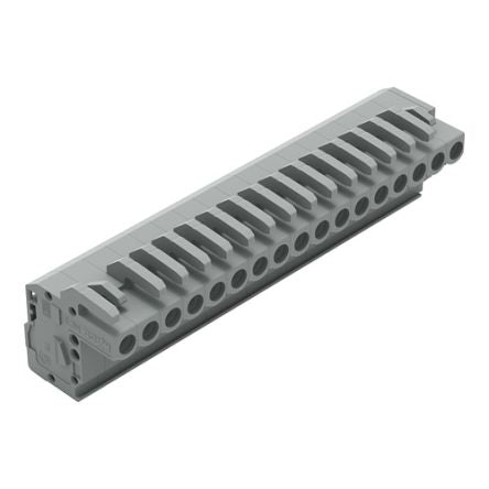 WAGO 232 Series Pluggable Connector, 17-Pole, Female, 17-Way, Snap-In, 14A [232-117/026-000]; 278-1237