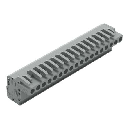 WAGO 232 Series Pluggable Connector, 18-Pole, Female, 18-Way, Free Hanging, 14A [232-118/026-000]; 278-1238