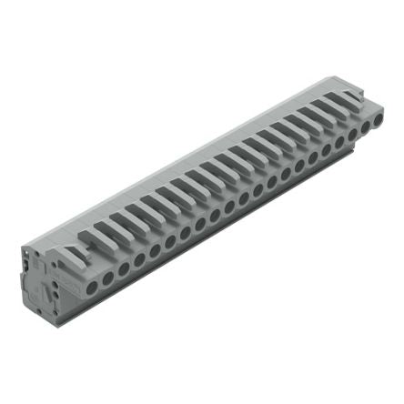 WAGO 232 Series Pluggable Connector, 21-Pole, Female, 21-Way, Free Hanging, 14A [232-121/026-000]; 278-1241
