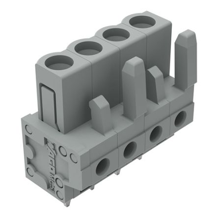 WAGO 232 Series Straight PCB Mount PCB Header, 4-Contact, 1-Row, 5mm Pitch, Solder Termination [232-134]; 278-1250