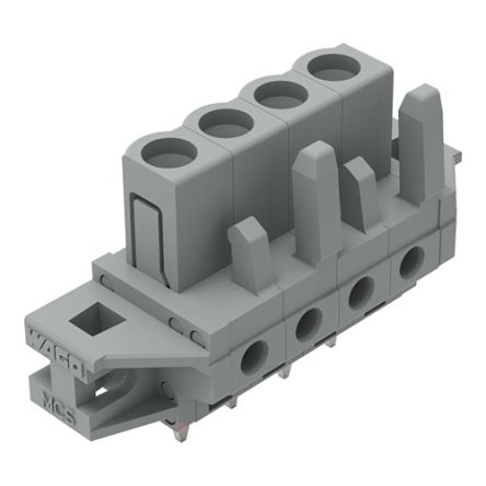WAGO 232 Series Straight PCB Mount PCB Header, 4-Contact, 1-Row, 5mm Pitch, Solder Termination [232-134/031-000]; 278-1253
