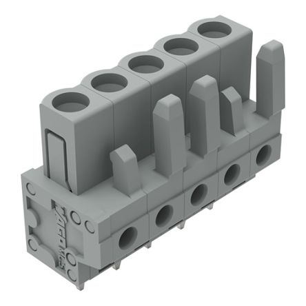 WAGO 232 Series Straight PCB Mount PCB Header, 5-Contact, 1-Row, 5mm Pitch, Solder Termination [232-135]; 278-1254