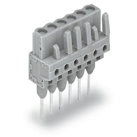WAGO 232 Series Straight PCB Mount PCB Connector, 5-Contact, 1-Row, 5mm Pitch, Solder, Through Hole Termination [232-135/005-000]; 278-1255