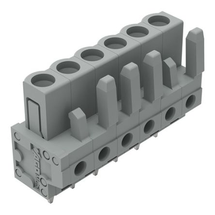 WAGO 232 Series Straight PCB Mount PCB Header, 6-Contact, 1-Row, 5mm Pitch, Solder Termination [232-136]; 278-1258