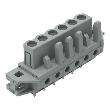 WAGO 232 Series Straight PCB Mount PCB Header, 6-Contact, 1-Row, 5mm Pitch, Solder Termination [232-136/031-000]; 278-1261