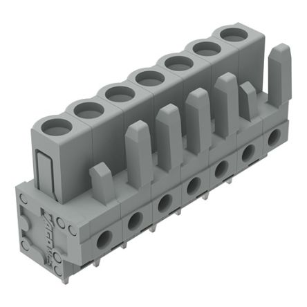 WAGO 232 Series Straight PCB Mount PCB Header, 7-Contact, 1-Row, 5mm Pitch, Solder, Through Hole Termination [232-137]; 278-1263