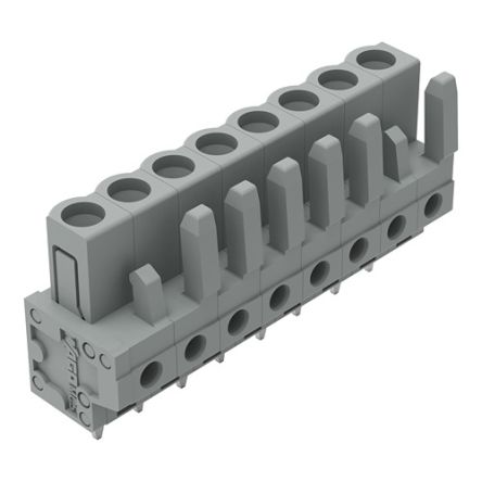 WAGO 232 Series Straight PCB Mount PCB Header, 8-Contact, 1-Row, 5mm Pitch, Solder, Through Hole Termination [232-138]; 278-1266