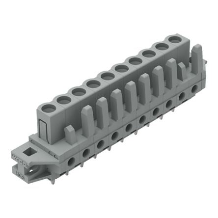WAGO 232 Series Straight PCB Mount PCB Header, 10-Contact, 1-Row, 5mm Pitch, Solder, Through Hole Termination [232-140/031-000]; 278-1276