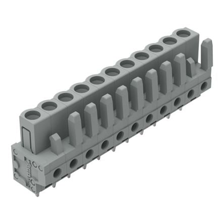 WAGO 232 Series Straight PCB Mount PCB Header, 11-Contact, 1-Row, 5mm Pitch, Solder, Through Hole Termination [232-141]; 278-1277