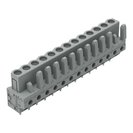 WAGO 232 Series Straight PCB Mount PCB Header, 13-Contact, 1-Row, 5mm Pitch, Pin, Solder Termination [232-143]; 278-1282