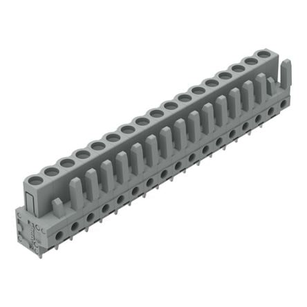 WAGO 232 Series Straight PCB Mount PCB Header, 17-Contact, 1-Row, 5mm Pitch, Solder, Through Hole Termination [232-147]; 278-1291