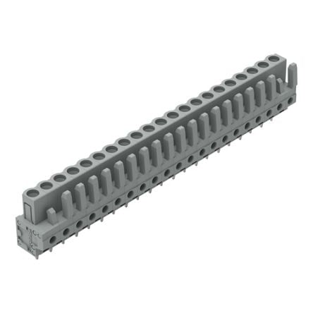 WAGO 232 Series Straight PCB Mount PCB Header, 21-Contact, 1-Row, 5mm Pitch, Solder, Through Hole Termination [232-151]; 278-1296
