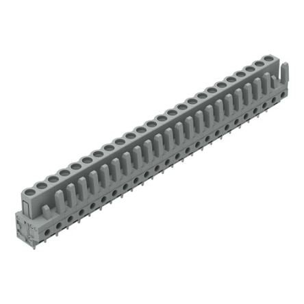 WAGO 232 Series Straight PCB Mount PCB Header, 24-Contact, 1-Row, 5mm Pitch, Pin, Solder Termination [232-154]; 278-1299