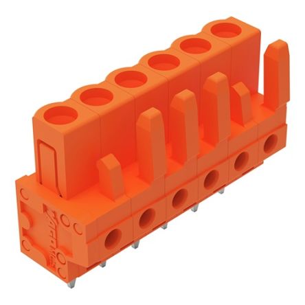 WAGO 232 Series Straight PCB Mount PCB Header, 6-Contact, 1-Row, 5.08mm Pitch, Solder, Through Hole Termination [232-166]; 278-1304