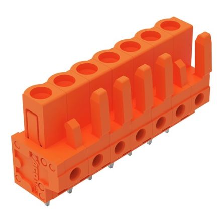 WAGO 232 Series Straight PCB Mount PCB Header, 7-Contact, 1-Row, 5.08mm Pitch, Pin, Solder Termination [232-167]; 278-1305