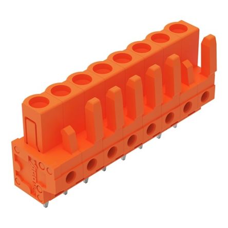 WAGO 232 Series Straight PCB Mount PCB Header, 8-Contact, 1-Row, 5.08mm Pitch, Solder, Through Hole Termination [232-168]; 278-1306