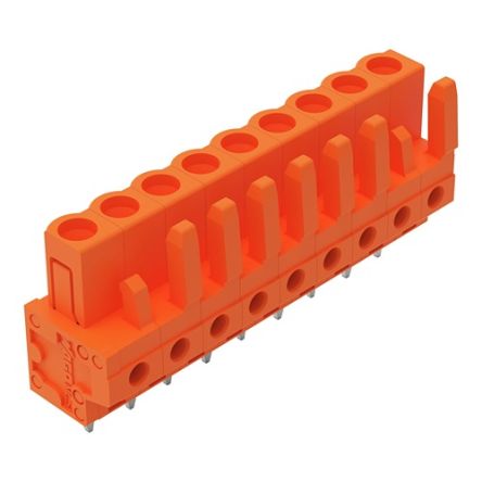 WAGO 232 Series Straight PCB Mount PCB Header, 9-Contact, 1-Row, 5.08mm Pitch, Solder, Through Hole Termination [232-169]; 278-1307