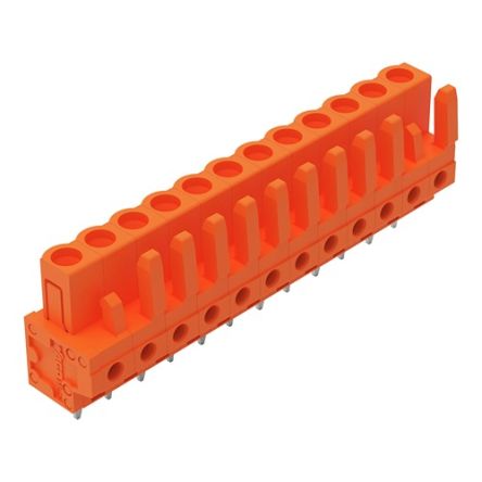 WAGO 232 Series Straight PCB Mount PCB Header, 12-Contact, 1-Row, 5.08mm Pitch, Solder Pin Termination [232-172]; 278-1311