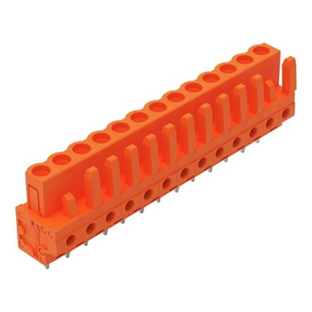 WAGO 232 Series Straight PCB Mount PCB Header, 13-Contact, 1-Row, 5.08mm Pitch, Solder, Through Hole Termination [232-173]; 278-1312