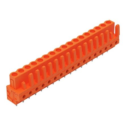 WAGO 232 Series Straight PCB Mount PCB Header, 17-Contact, 1-Row, 5.08mm Pitch, Pin, Solder Termination [232-177]; 278-1317