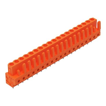 WAGO 232 Series Straight PCB Mount PCB Header, 19-Contact, 1-Row, 5.08mm Pitch, Solder, Through Hole Termination [232-179]; 278-1319