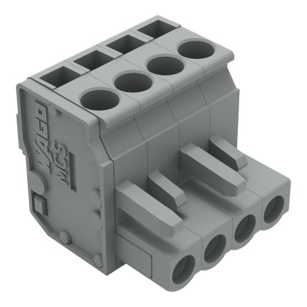 WAGO 232 Series Connector, 4-Pole, Female, 4-Way, Snap-In, 14A [232-204/026-000]; 278-1327