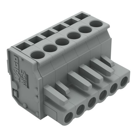 WAGO 232 Series Connector, 6-Pole, Female, 6-Way, Snap-In, 14A [232-206/026-000]; 278-1330
