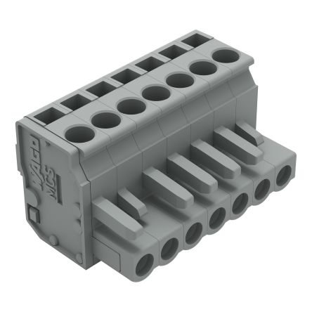 WAGO 232 Series Pluggable Connector, 7-Pole, Female, 7-Way, Plug-In, 15A [232-207/026-000]; 278-1331