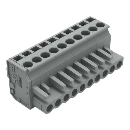 WAGO 232 Series Pluggable Connector, 10-Pole, Female, 10-Way, Plug-In, 14A [232-210/026-000]; 278-1334