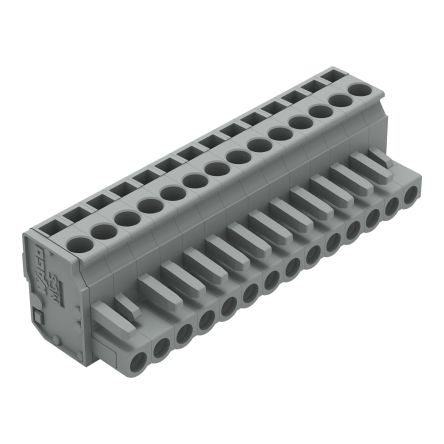 WAGO 232 Series Pluggable Connector, 14-Pole, Female, 14-Way, Snap-In, 14A [232-214/026-000]; 278-1339