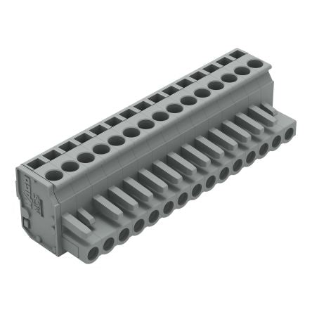 WAGO 232 Series Connector, 15-Pole, Female, 15-Way, Snap-In, 14A [232-215/026-000]; 278-1340