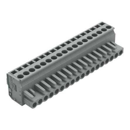 WAGO 232 Series Connector, 18-Pole, Female, 18-Way, Snap-In, 14A [232-218/026-000]; 278-1343