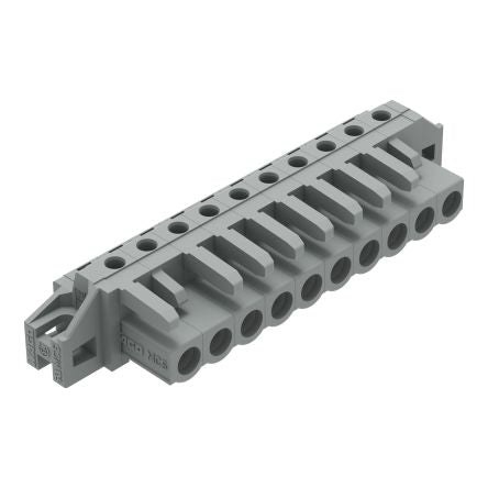 WAGO 232 Series Angled PCB Mount PCB Header, 10-Contact, 1-Row, 5mm Pitch, Solder Pin Termination [232-240/031-000]; 278-1373