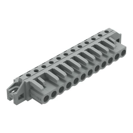 WAGO 232 Series Angled PCB Mount PCB Header, 12-Contact, 1-Row, 5mm Pitch, Solder Pin Termination [232-242/031-000]; 278-1378