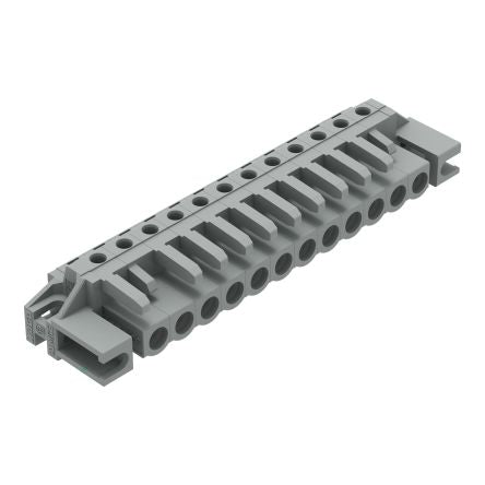 WAGO 232 Series Angled PCB Mount PCB Header, 12-Contact, 1-Row, 5mm Pitch, Solder Termination [232-242/047-000]; 278-1380
