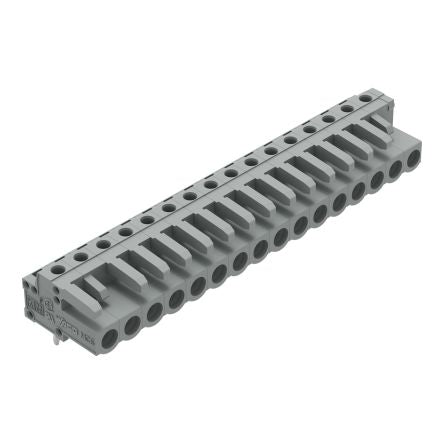 WAGO 232 Series Angled PCB Mount PCB Header, 16-Contact, 1-Row, 5mm Pitch, Solder Termination [232-246]; 278-1384