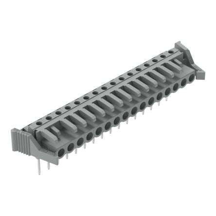 WAGO 232 Series Angled Plug-In Mount PCB Connector, 16-Contact, 1-Row, 5mm Pitch, Pluggable Termination [232-246/005-000/039-000]; 278-1387