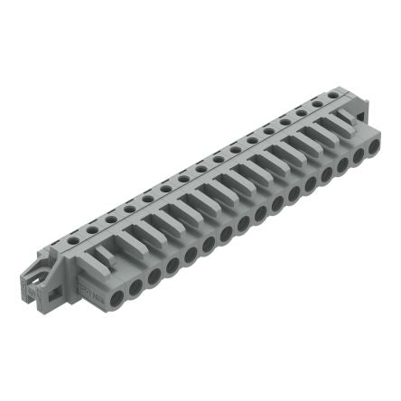 WAGO 232 Series Angled PCB Mount PCB Header, 16-Contact, 1-Row, 5mm Pitch, Solder Termination [232-246/031-000]; 278-1388