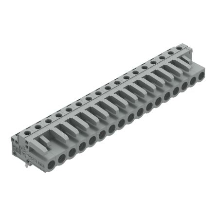 WAGO 232 Series Angled PCB Mount PCB Header, 17-Contact, 1-Row, 5mm Pitch, Solder Termination [232-247]; 278-1389