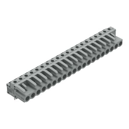 WAGO 232 Series Angled PCB Mount PCB Header, 20-Contact, 1-Row, 5mm Pitch, Solder Termination [232-250]; 278-1393