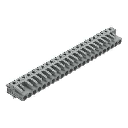 WAGO 232 Series Angled PCB Mount PCB Header, 23-Contact, 1-Row, 5mm Pitch, Solder Termination [232-253]; 278-1397