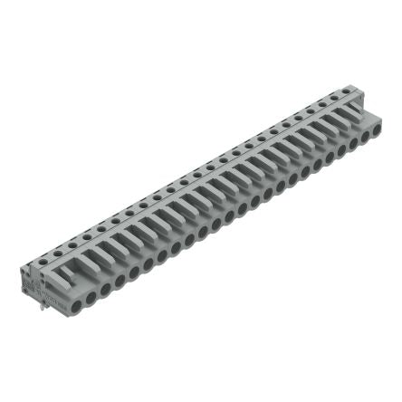 WAGO 232 Series Angled PCB Mount PCB Header, 24-Contact, 1-Row, 5mm Pitch, Solder Pin Termination [232-254]; 278-1398
